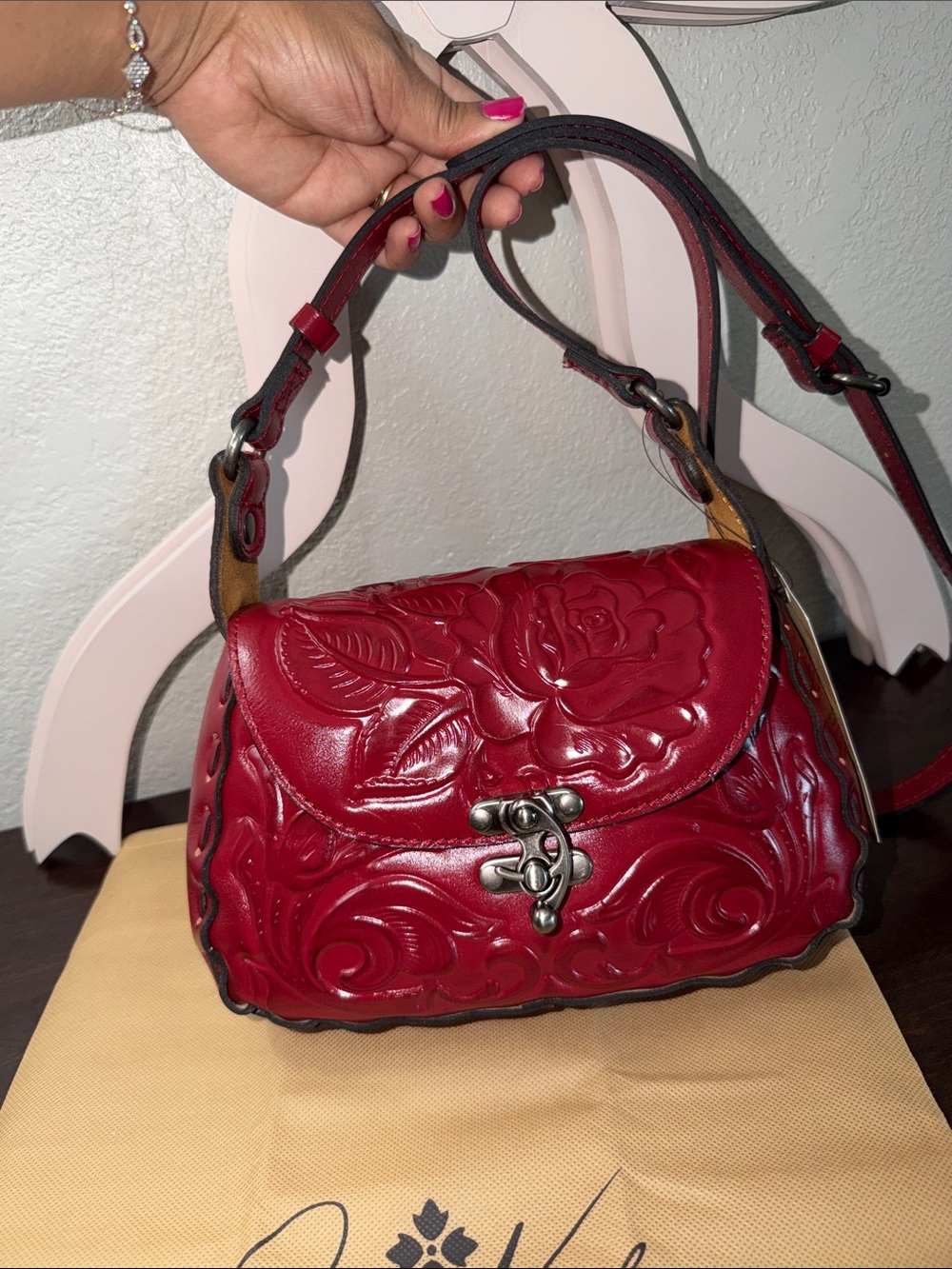 Patricia Nash Lucia Bryrd Floral Embossed Leather Crossbody Bag ❤️❤️ - Picture 15 of 15